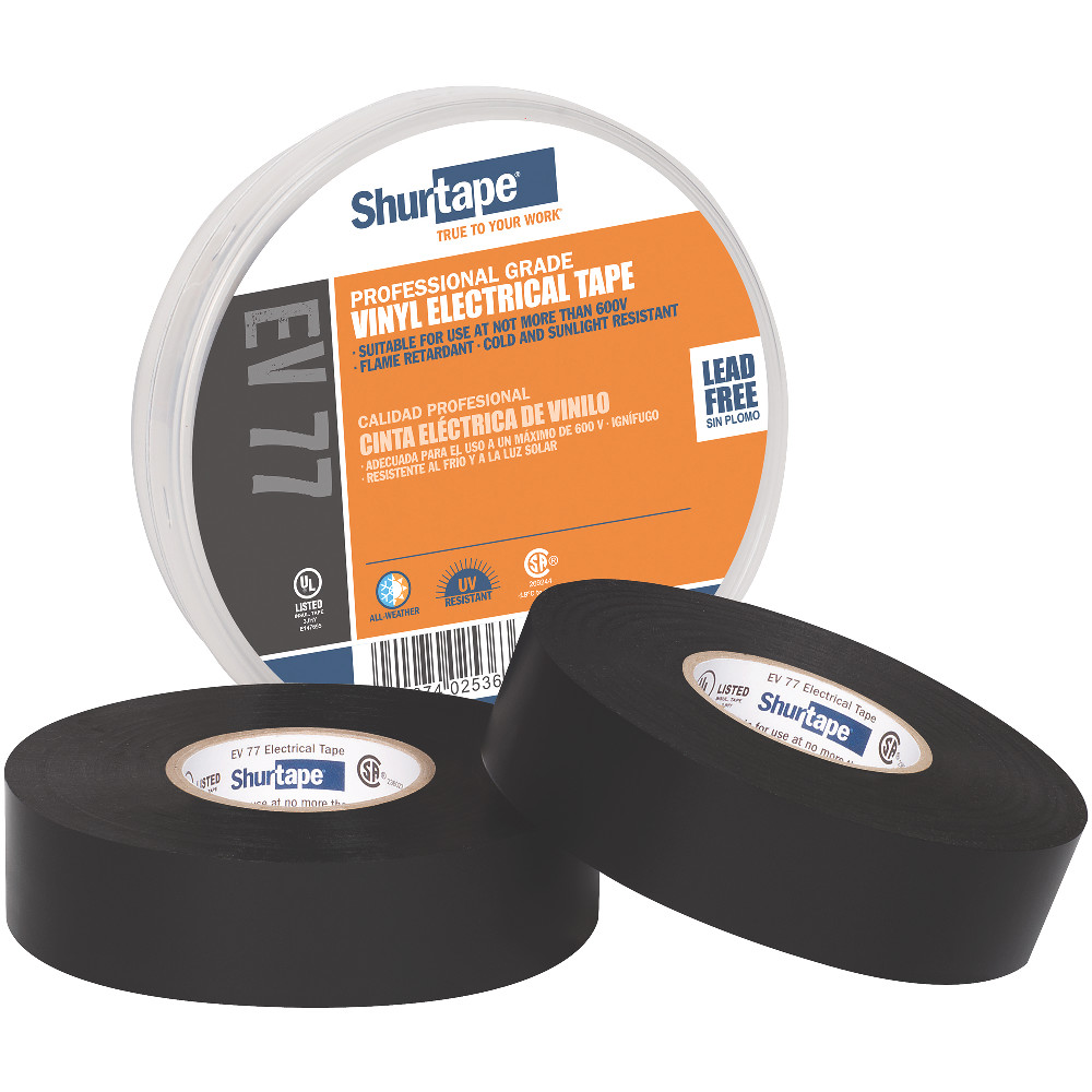 EV 77 BLK Professional Grade, UL Listed, Black Electrical Tape