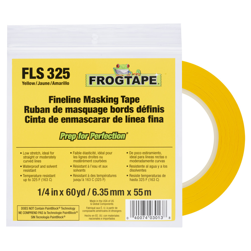 FrogTape® FLS 325 Yellow Low-Stretch PVC Fineline Masking Tape